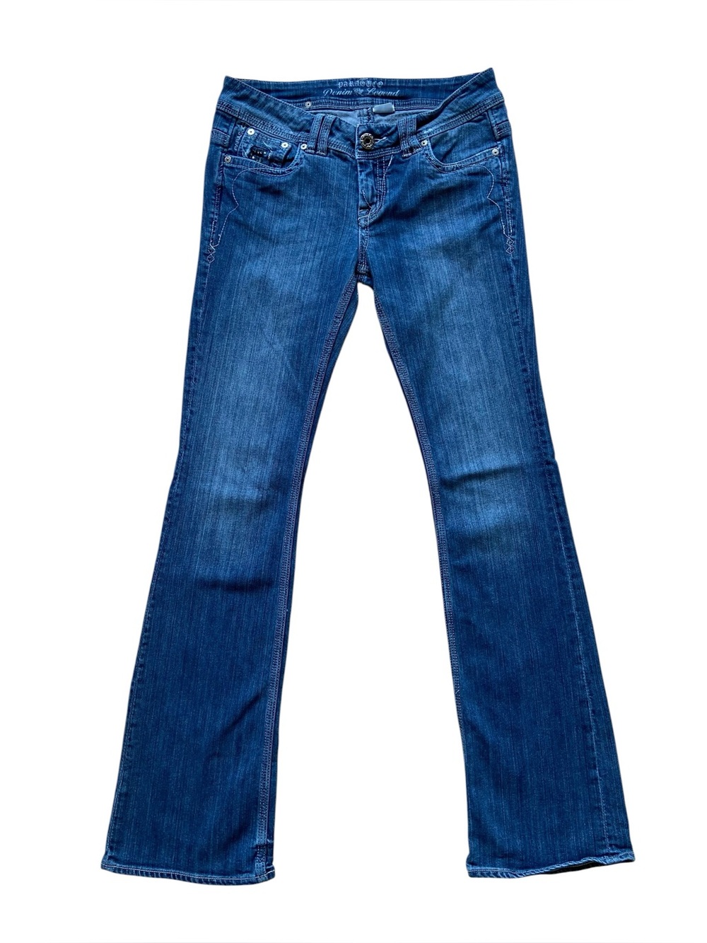 Parasuco 8Love Y2K Bootcut Low Rise Stretch Flap Pocket Jeans Women size 28 edgy